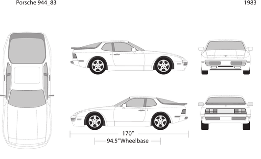 1983 Porsche 944 Vector Wrap Template - GravBase