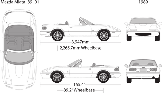 1989 Mazda Miata vector wrap template, Design-Ready PDF - GravBase