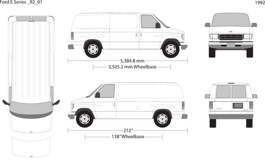 1992 Ford E Series Vector Wrap Template - GravBase