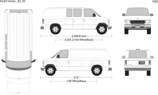 1992 Ford E Series Vector Wrap Template - GravBase