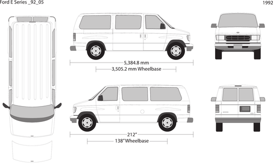1992 Ford E Series Vector Wrap Template - GravBase