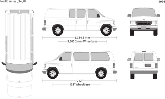 1994 Ford E Series Vector Wrap Template - GravBase