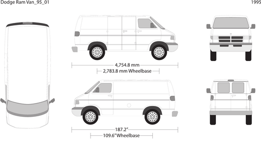 1995 Dodge Ram Van Vector Wrap Template - GravBase