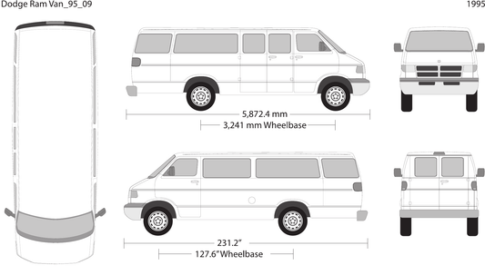 1995 Dodge Ram Van Vector Wrap Template - GravBase
