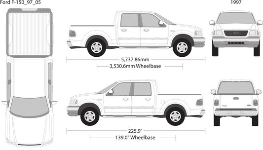 1997 Ford F-150 Vector Wrap Template - GravBase