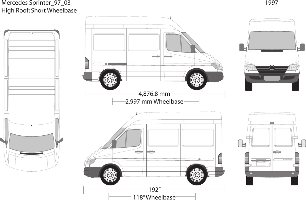 1997 Mercedes Sprinter Vector Wrap Template - GravBase