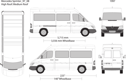 1997 Mercedes Sprinter Vector Wrap Template - GravBase