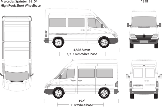 1998 Mercedes Sprinter Vector Wrap Template - GravBase