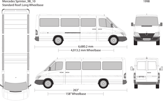 1998 Mercedes Sprinter Vector Wrap Template - GravBase