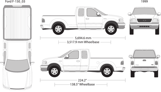 1999 Ford F-150 Vector Wrap Template - GravBase