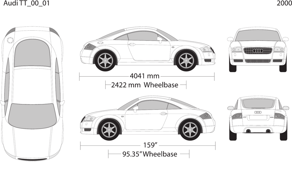 2000 Audi TT Vector Wrap Template - GravBase