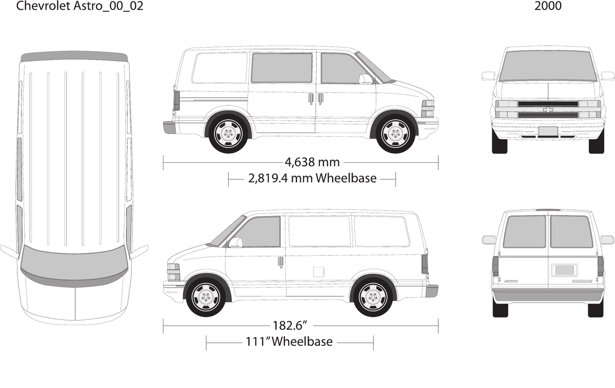 2000 Chevy Astro Vector Wrap Template - GravBase