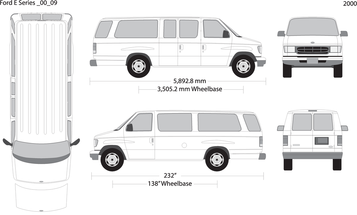 2000 Ford E Series V09 Vehicle Wrap Template