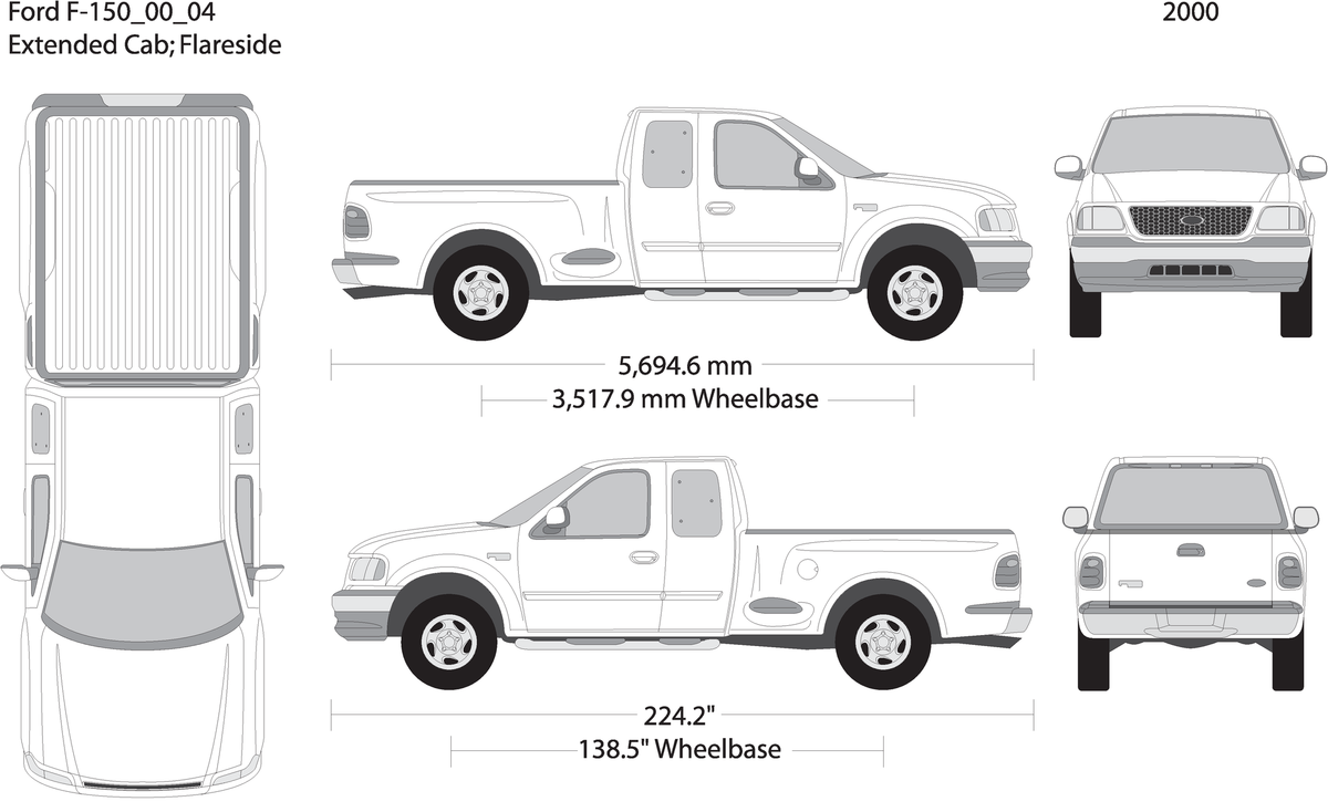 2000 Ford F 150 V04 Vehicle Wrap Template