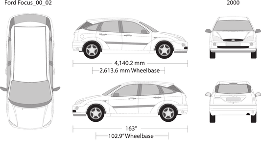 2000 Ford Focus vector wrap template V02, Design-Ready PDF - GravBase