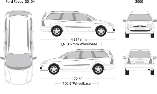2000 Ford Focus V04 Vehicle Wrap Template