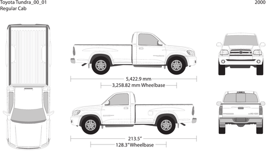 2000 Toyota Tundra vector wrap template V01, Design-Ready PDF - GravBase
