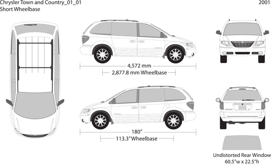2001 Chrysler Town And Country vector wrap template V01, Design-Ready PDF - GravBase