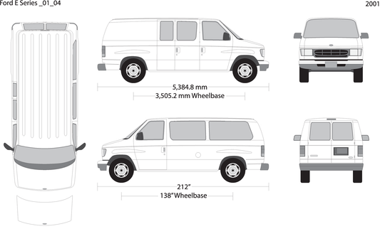2001 Ford E Series V04 Vehicle Wrap Template