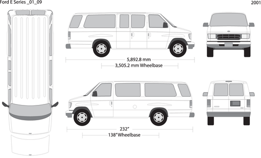 2001 Ford E Series V09 Vehicle Wrap Template