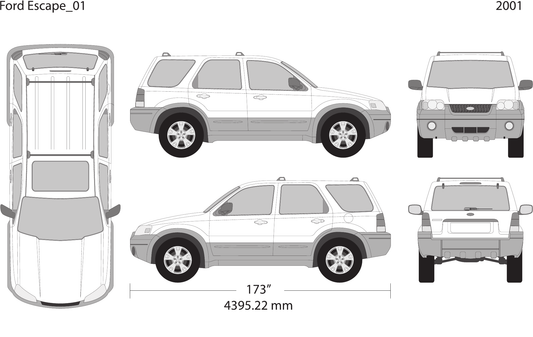 2001 Ford Escape vector wrap template, Design-Ready PDF - GravBase