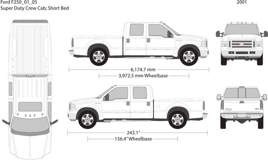 2001 Ford F-250 vector wrap template V04, Design-Ready PDF - GravBase