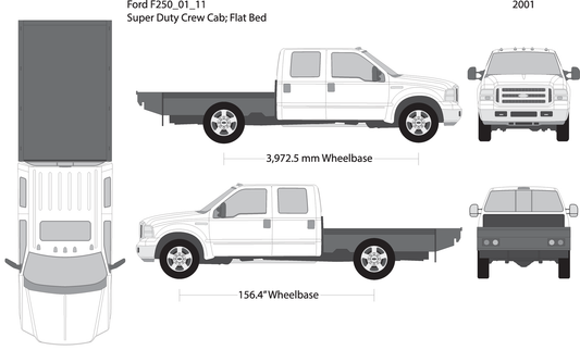 2001 Ford F 250 V11 Vehicle Wrap Template