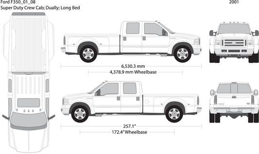 2001 Ford F 350 V08 Vehicle Wrap Template