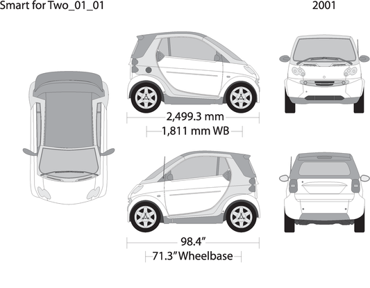 2001 Smart Fortwo V01 Vehicle Wrap Template