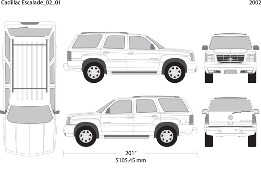 2002 Cadillac Escalade V01 Vehicle Wrap Template