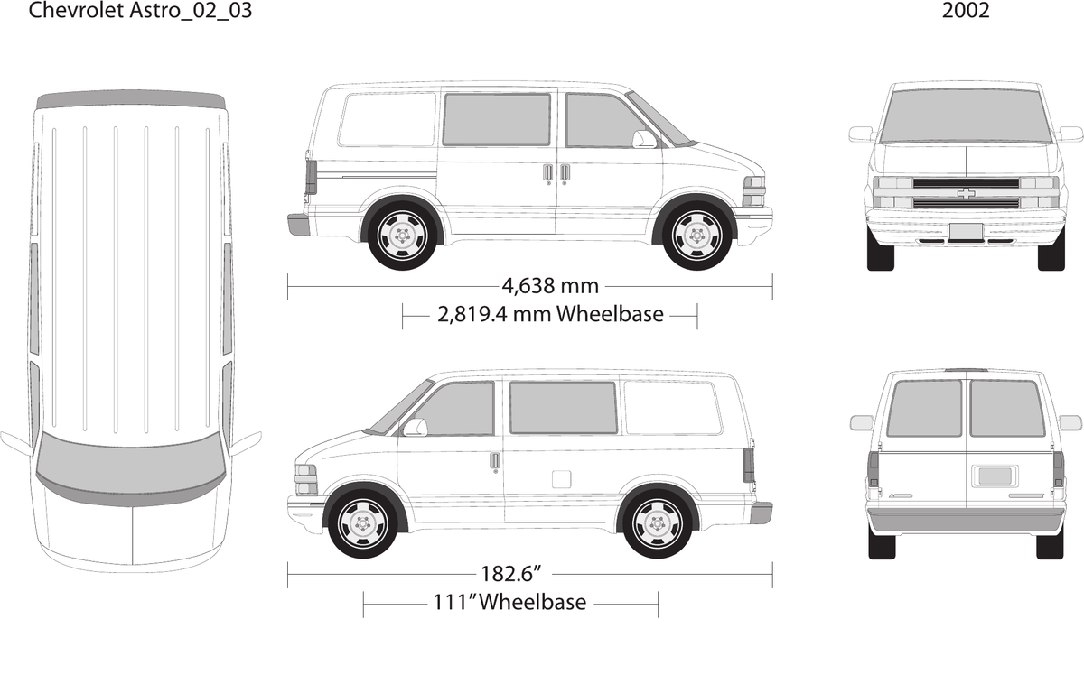 2002 Chevy Astro Vector Wrap Template - GravBase
