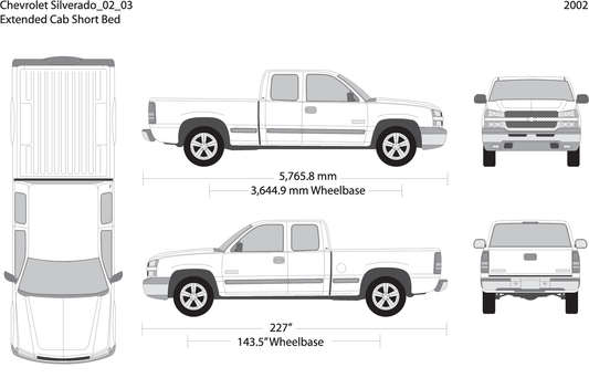 2002 Chevy Silverado 1500 V03 Vehicle Wrap Template