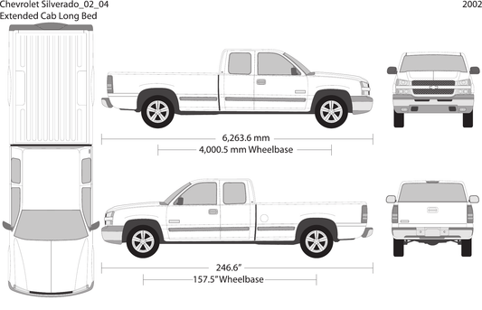 2002 Chevy Silverado 1500 Vector Wrap Template - GravBase