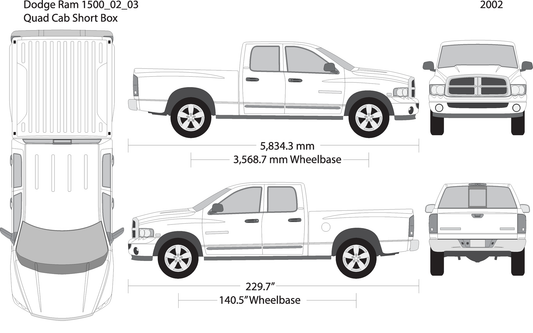 2002 Dodge Ram 1500 V03 Vehicle Wrap Template