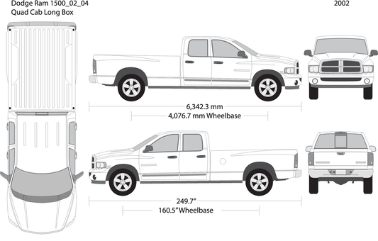 2002 Dodge Ram 1500 V04 Vehicle Wrap Template