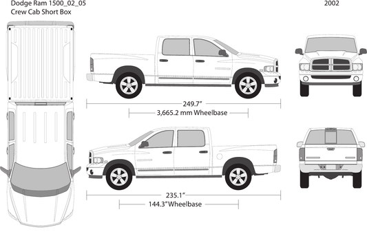 2002 Dodge Ram 1500 vector wrap template V05, Design-Ready PDF - GravBase
