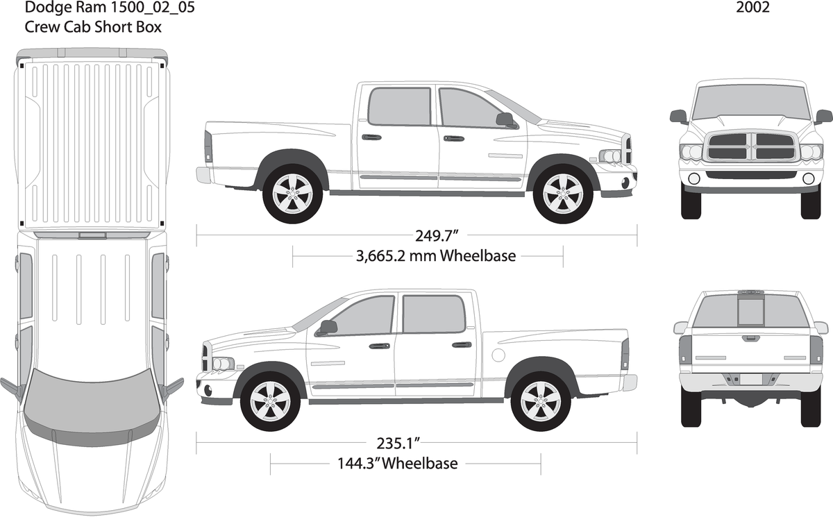 2002 Dodge Ram 1500 V05 Vehicle Wrap Template