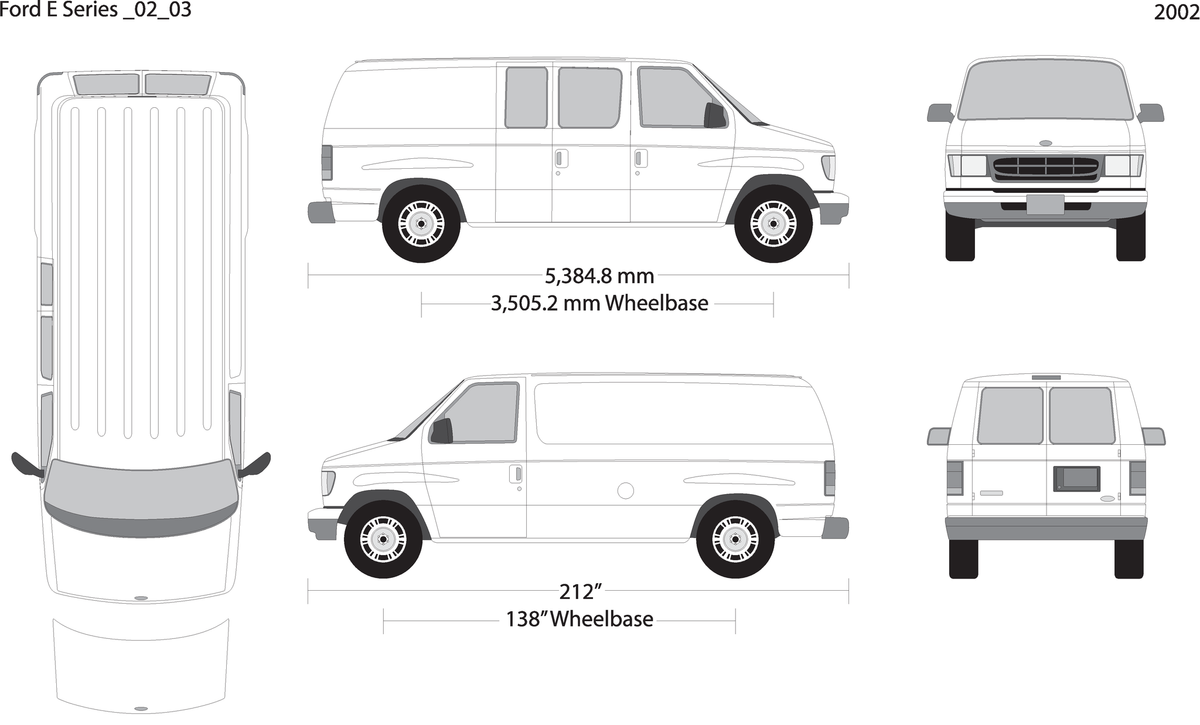 2002 Ford E Series V03 Vehicle Wrap Template