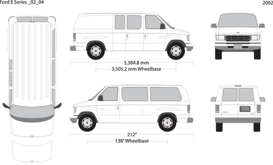 2002 Ford E Series V04 Vehicle Wrap Template