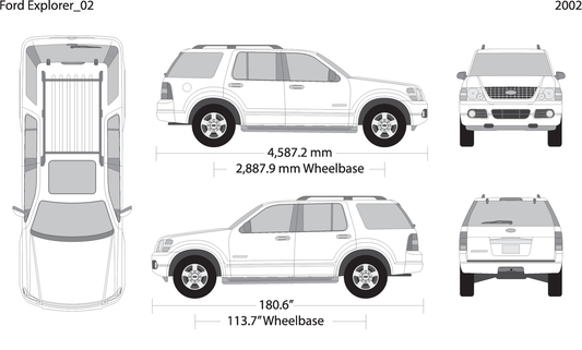 2002 Ford Explorer V02 Vehicle Wrap Template
