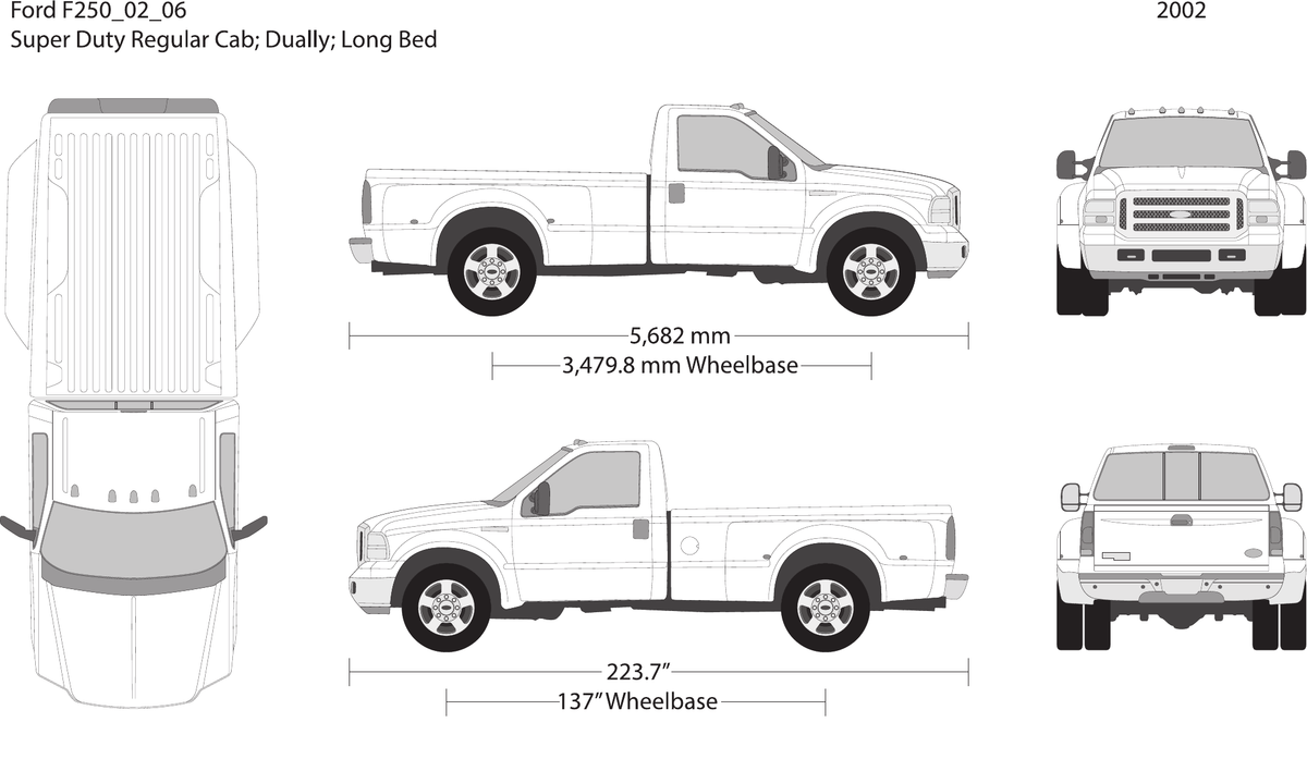 2002 Ford F-250 vector wrap template V06, Design-Ready PDF - GravBase