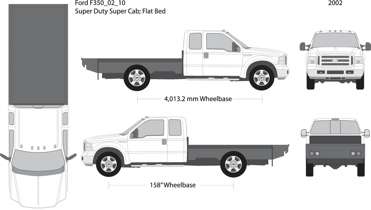 2002 Ford F 350 V10 Vehicle Wrap Template