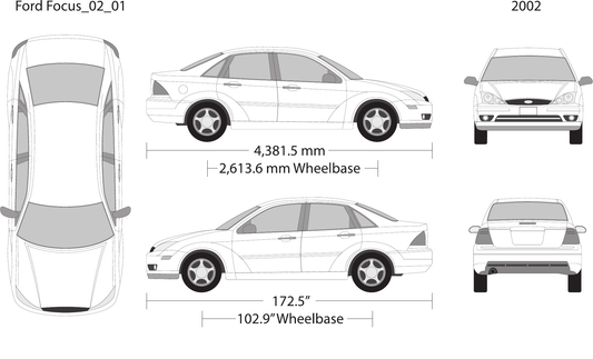2002 Ford Focus Vector Wrap Template - GravBase