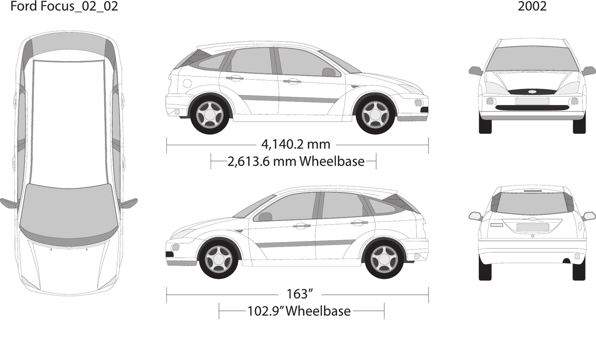 2002 Ford Focus vector wrap template V02, Design-Ready PDF - GravBase