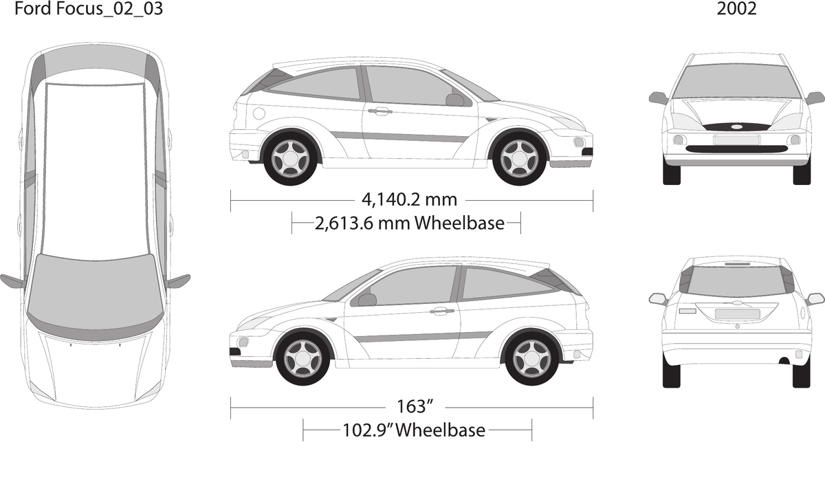 2002 Ford Focus Vector Wrap Template - GravBase