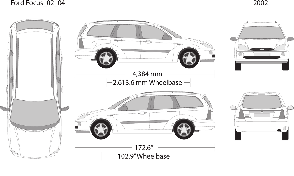 2002 Ford Focus Vector Wrap Template - GravBase