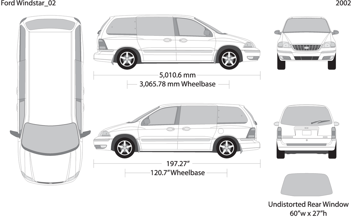 2002 Ford Windstar V02 Vehicle Wrap Template