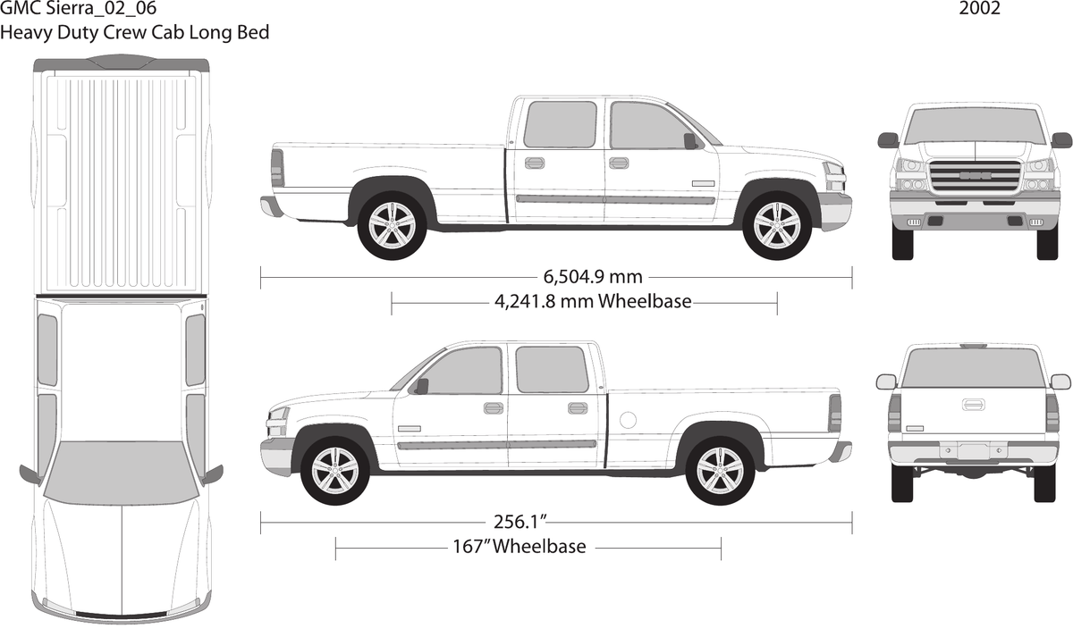 2002 GMC Sierra 2500-3500 HD vector wrap template V06, Design-Ready PDF - GravBase