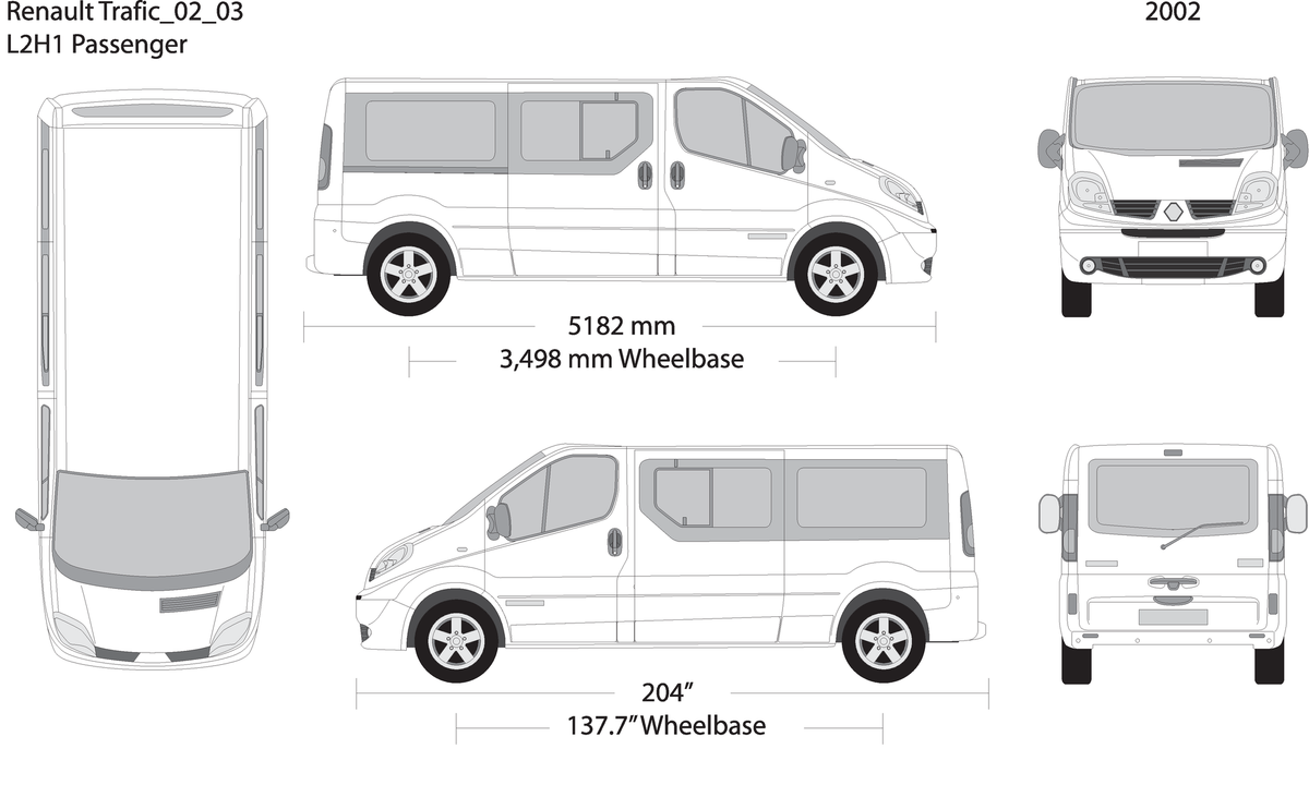 2002 Renault Trafic V03 Vehicle Wrap Template