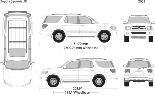 2002 Toyota Sequoia vector wrap template, Design-Ready PDF - GravBase